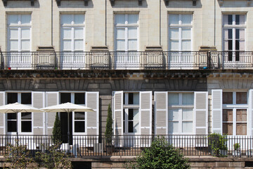 ancient flat buildings at the cours cambronne in nantes (france) 