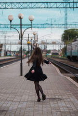 Girl at the train station
