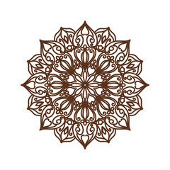vector illustration of big beautiful outlines mandala, isolated design object