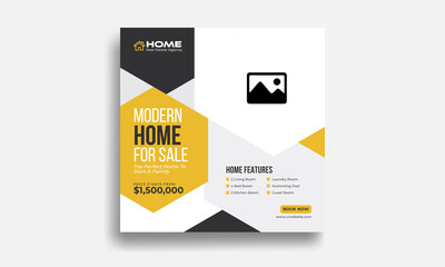 Real estate sale social media banner template	