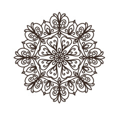 vector illustration of big beautiful outlines mandala, isolated design object