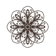 vector illustration of big beautiful outlines mandala, isolated design object