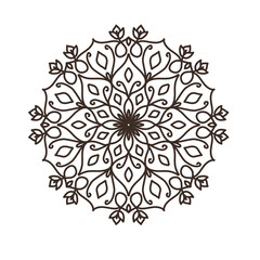 vector illustration of big beautiful outlines mandala, isolated design object