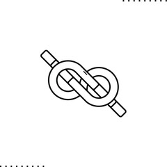 the knot in the form of infinity tightly line illustration isolated on white