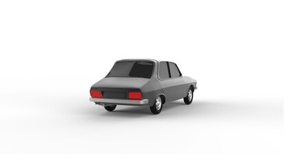 Obraz na płótnie Canvas black car rear view with shadow 3d render