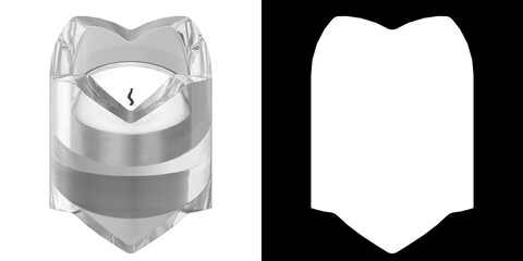 3D rendering illustration of a glass candle holder