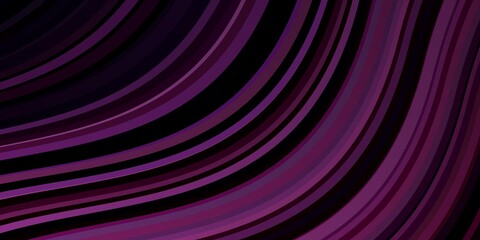 Dark Pink vector background with bent lines.