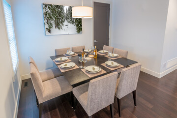 Modern dining room in luxury house.