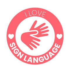Badge Love Sign Language 