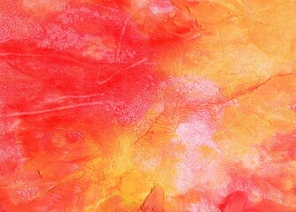Bright Decorative Abstract Grunge Red-Orange Background, Artistic Rough Stylized Banner Texture, Acrylic, Oil