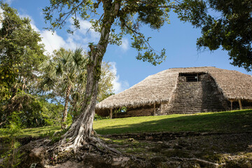 Kohunlich ancient mayan ruins in Mexico 