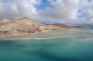 Cercles muraux Plage de Sotavento, Fuerteventura, Îles Canaries Photographie aérienne de la côte et des plages de Sotavento sur l& 39 île de Fuerteventura, Îles Canaries