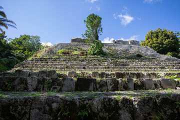 The ancient Maya ruins in Kohunlich, Mexico