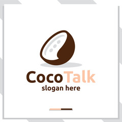 coconut talk ,logo combination template