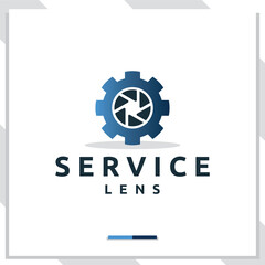 lens camera, service ,logo combination template