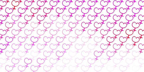 Light Pink vector background with woman symbols.