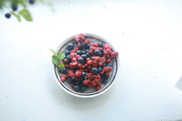 strawberries and blueberries