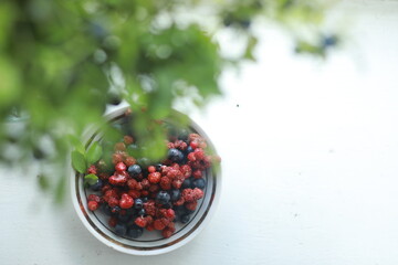 strawberries and blueberries