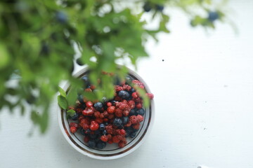 strawberries and blueberries