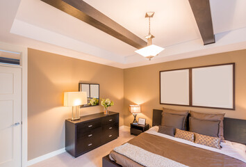 Beautiful and modern home and hotel bedroom interior design.
