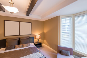 Beautiful and modern home and hotel bedroom interior design.