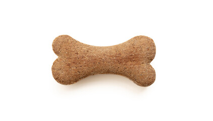 Dog food biscuit shape bone isolated on white background