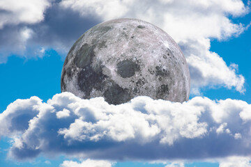 moon in the clouds