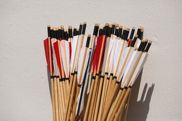 A close-up of a collection of arrows
