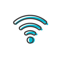 Wi-fi signal line icon. Internet concept. Vector illustration isolatewd on white background.