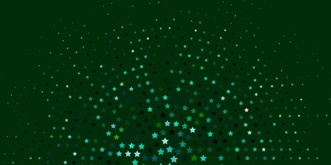 Light Blue, Green vector background with small and big stars.