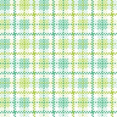 Pastel green seamless plaid tablecloth gingham or fabric pattern on the white background. Vector illustration.