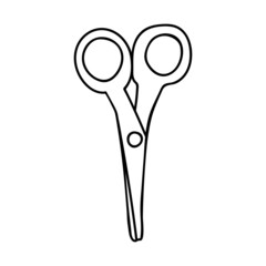 Doodle stationery scissor icon in vector. Hand drawn scissor icon in vector. Scissor doodle illustration in vector.