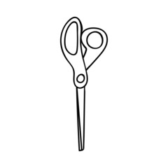 Doodle stationery scissor icon in vector. Hand drawn scissor icon in vector. Scissor doodle illustration in vector.