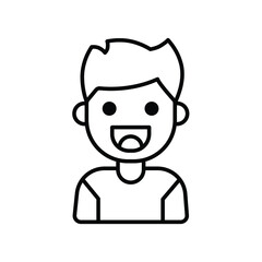 Laughing Boy Line Icon