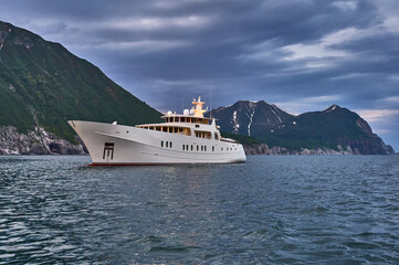 Yachting off the coast of Kamchatka, Russia. Yacht cruises and travel