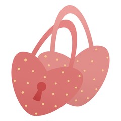 valentine illustration - heart shaped locks