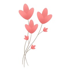 cute valentine illustration - beautiful flowers