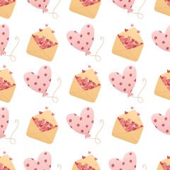 cute valentine's day pattern - envelopes and balloons