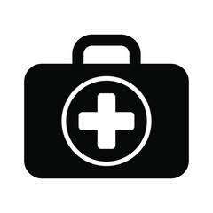 Fototapeta premium First aid box icon, medical briefcase icon vector isolated
