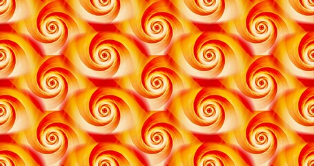 Abstract bright yellow and orange tunnels or wormholes seamless pattern background. 3d rendering.