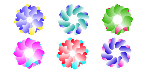 Elements multicolored shapes decorative illustration vector set