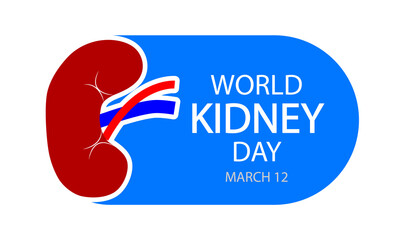 World kidney day 12 march, vector art illustration.
