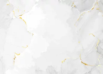 Tissu par mètre Marbre Texture vectorielle en marbre blanc. Fond de kintsugi fissuré d& 39 or. Carte élégante