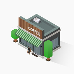 Coffee Shop Cafe Isometric vector 