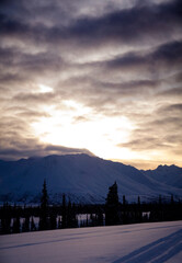 Sunrise during winter in Alaska