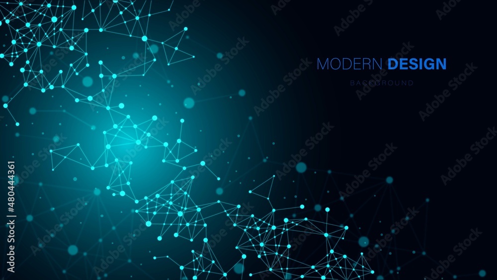 Poster vector abstract background grid. the pattern is a plexus, connections. design digital technologies, 