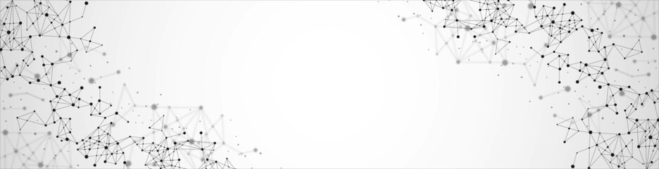 Vector abstract background frame. Texture of damaged network, thin plexus, connections. Design of digital technologies, networks. Points and lines of wave pattern. Poster for medicine, websites.