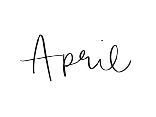 April handlettering calendar