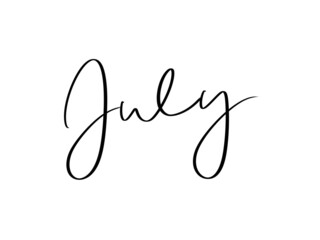 July handlettering calendar