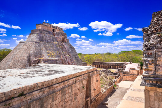Uxmal, Mexico - Magician Pyramid, Maya ancient Yucatan.